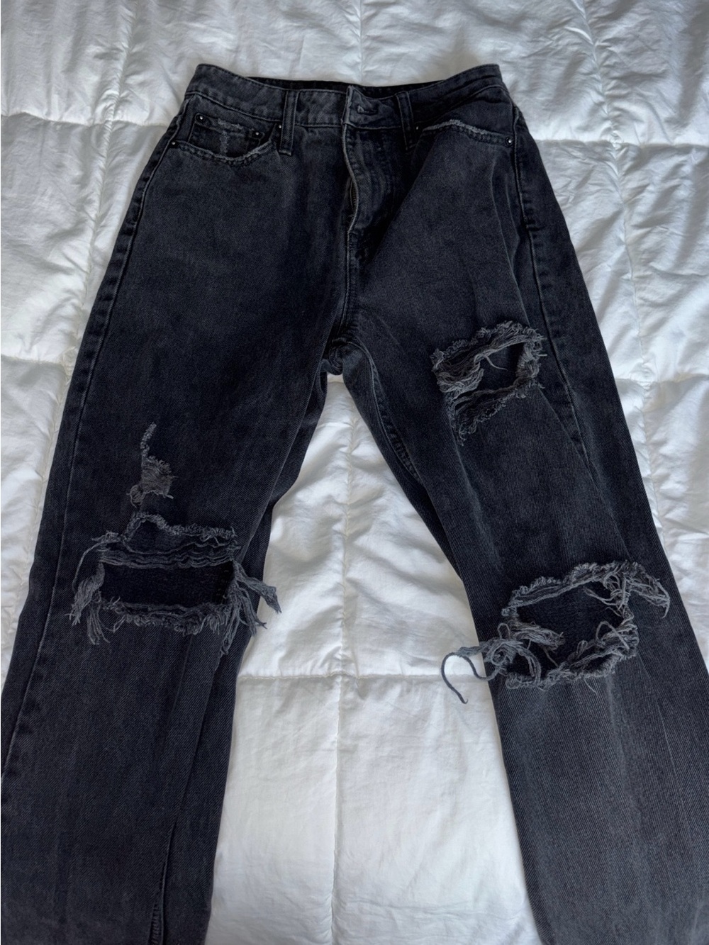 White Fox Boutique Black Distressed Ripped Jeans